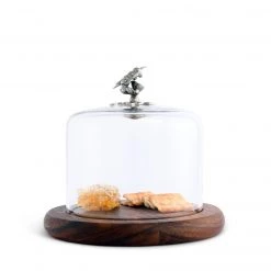 Vagabond House Honey Bee Glass Covered Cheese Wood Board