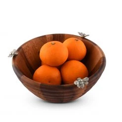 Vagabond House Bee Hive Salad Bowl - Single Serve Garden Friends