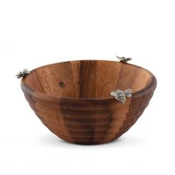 Vagabond House Bee Hive Salad Bowl - Single Serve Garden Friends