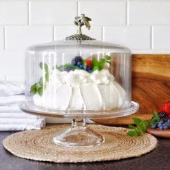 Vagabond House Honey Bee Glass Covered Cake / Dessert Stand Garden Friends