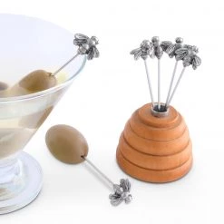 Vagabond House Hive Of Bees Cheese Pick Set Garden Friends 6 Vagabond House Hive Of Bees Cheese Pick Set Garden Friends