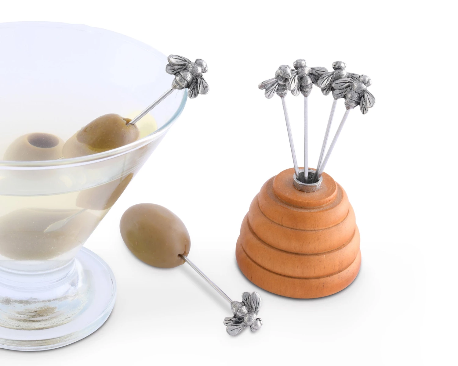 Vagabond House Hive Of Bees Cheese Pick Set Garden Friends 3 Vagabond House Hive Of Bees Cheese Pick Set Garden Friends