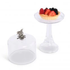 Vagabond House Honey Bee Glass Covered Cake / Dessert Stand Garden Friends