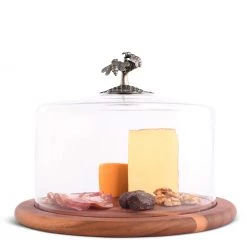 Vagabond House Honey Bee Glass Covered Cheese Wood Board