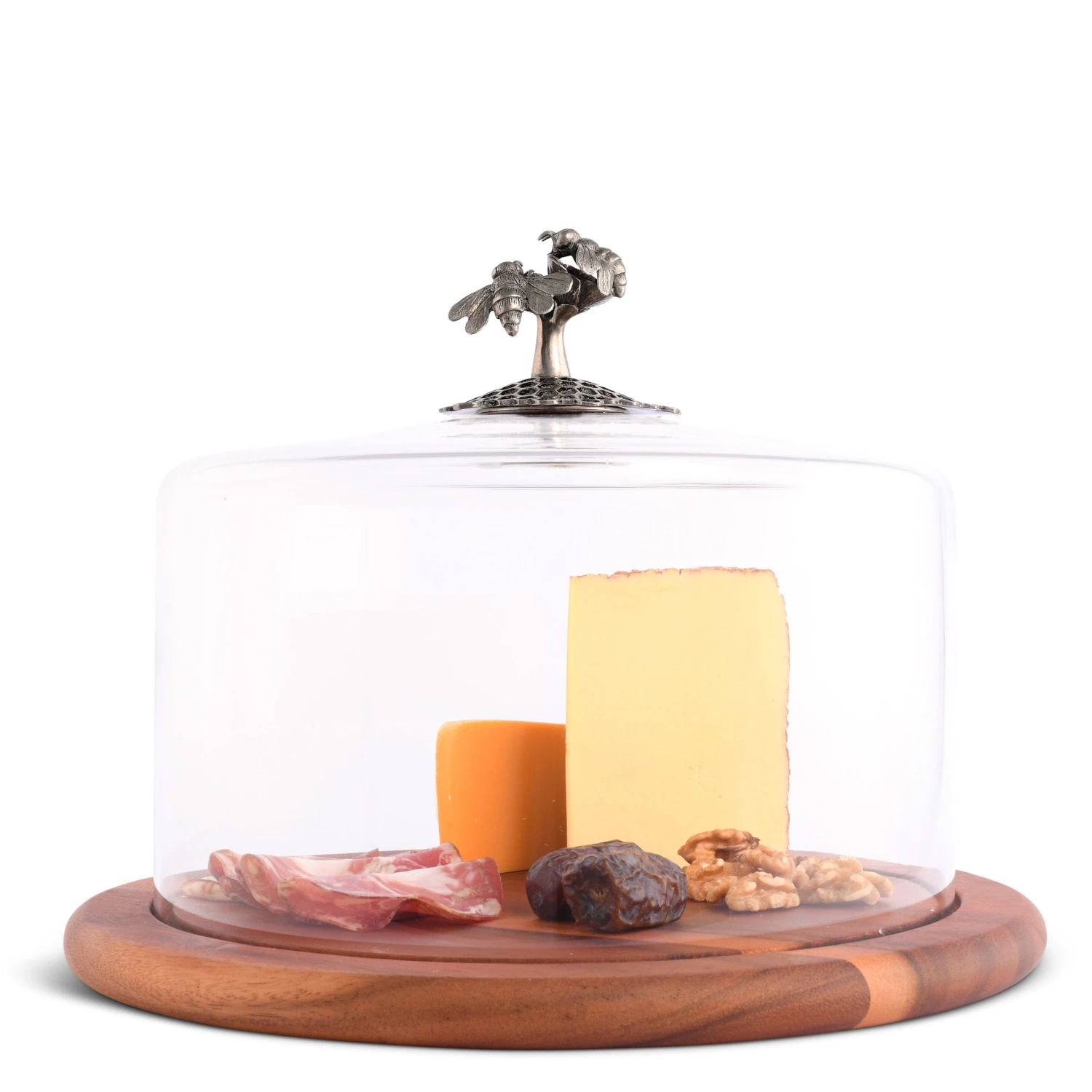 Vagabond House Honey Bee Glass Covered Cheese Wood Board 1 Vagabond House Honey Bee Glass Covered Cheese Wood Board