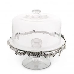 Vagabond House Garden Friends Lilacs Covered Cake Plate