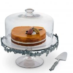 Vagabond House Garden Friends Lilacs Covered Cake Plate