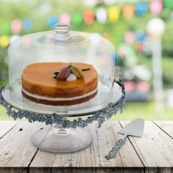 Vagabond House Garden Friends Lilacs Covered Cake Plate