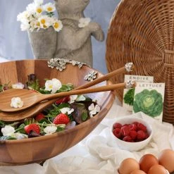 Vagabond House Lilacs Salad Bowl And Servers