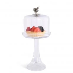 Vagabond House Honey Bee Glass Covered Cake / Dessert Stand Garden Friends