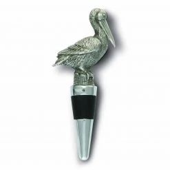 Vagabond House Sea And Shore Pewter Pelican Bottle Stopper