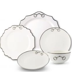 Vagabond House Bone China Pewter Bit Dinnerware Equestrian