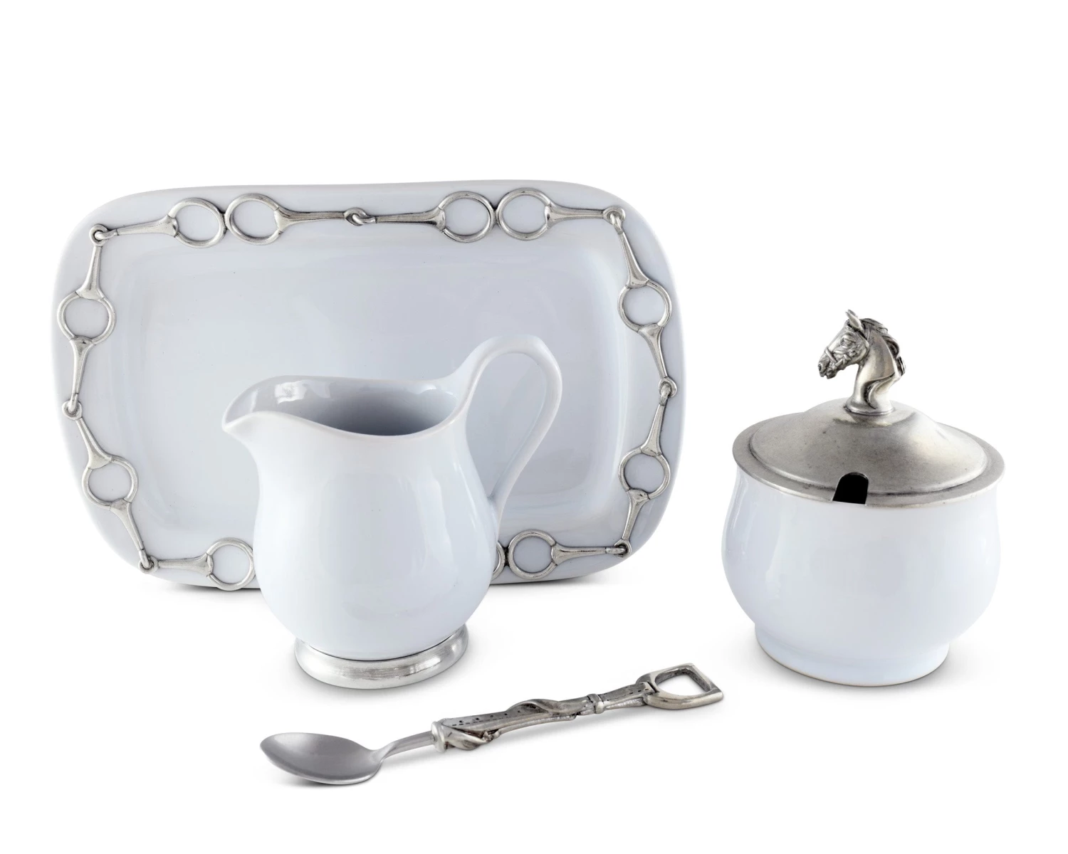 Vagabond House Equestrian Sugar And Creamer Set 2 Vagabond House Equestrian Sugar And Creamer Set