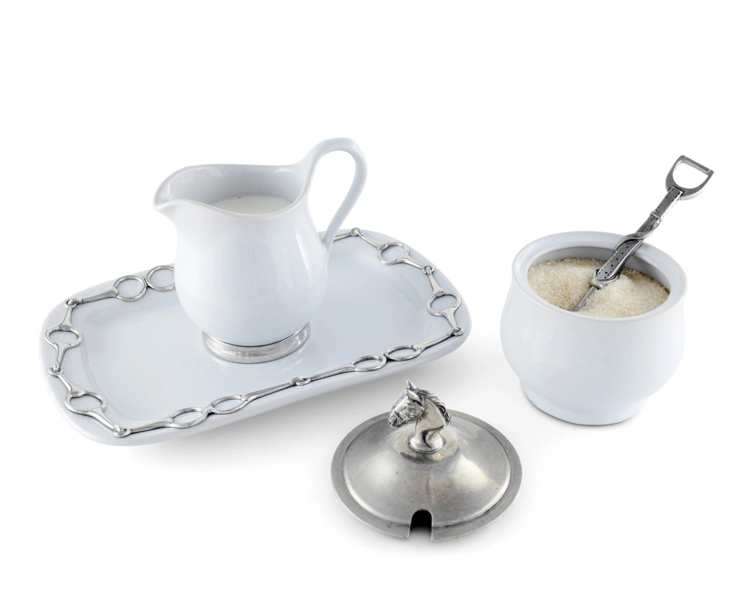 Vagabond House Equestrian Sugar And Creamer Set 3 Vagabond House Equestrian Sugar And Creamer Set