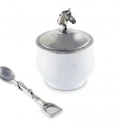 Vagabond House Equestrian Sugar Bowl And Spoon