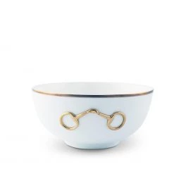 Vagabond House Gold Bit Bone China Round Cereal Bowl Gold Rim Dinnerware