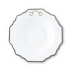 Vagabond House Dinnerware Gold Bit Bone China Scallop Soup Plate Gold Rim