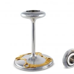 Vagabond House Golden Equestrian Candlestick Taper / Tea Light 7 Vagabond House Golden Equestrian Candlestick Taper / Tea Light