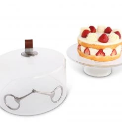 Vagabond House Horse Bit Glass Covered Cake / Dessert Stand