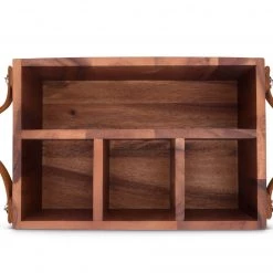 Vagabond House Equestrian Horse Bits Leather Handles Flatware Caddy