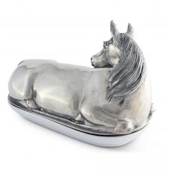 Vagabond House Horse Butter Dish Equestrian