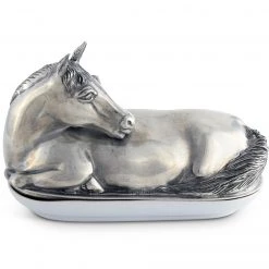 Vagabond House Horse Butter Dish Equestrian