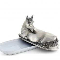 Vagabond House Horse Butter Dish Equestrian