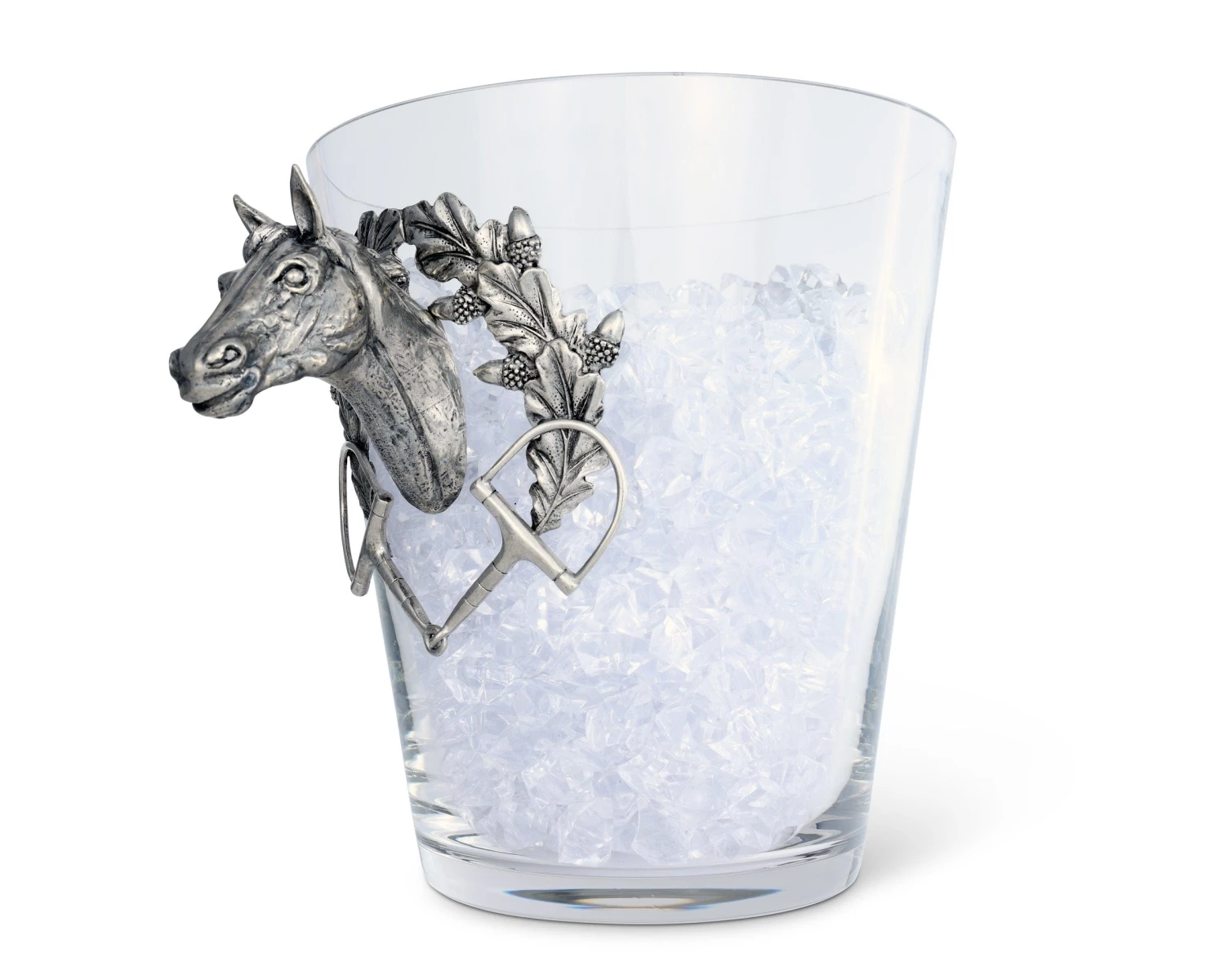 Vagabond House Equestrian Horse Head Glass Ice Bucket 1 Vagabond House Equestrian Horse Head Glass Ice Bucket