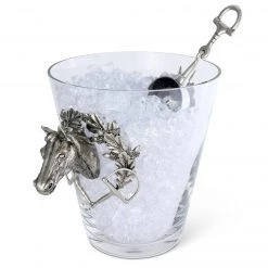 Vagabond House Equestrian Horse Head Glass Ice Bucket 8 Vagabond House Equestrian Horse Head Glass Ice Bucket