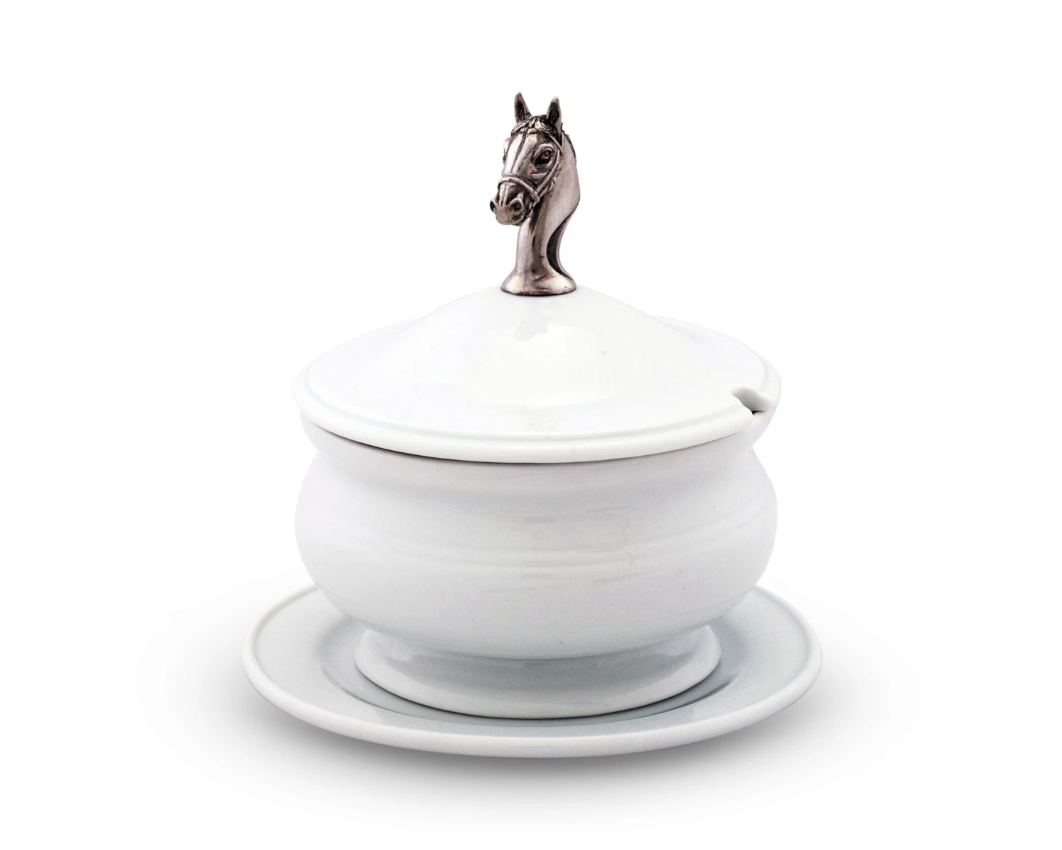 Vagabond House Horse Head Porcelain Lidded Bowl 1 Vagabond House Horse Head Porcelain Lidded Bowl