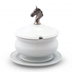 Vagabond House Horse Head Porcelain Lidded Bowl