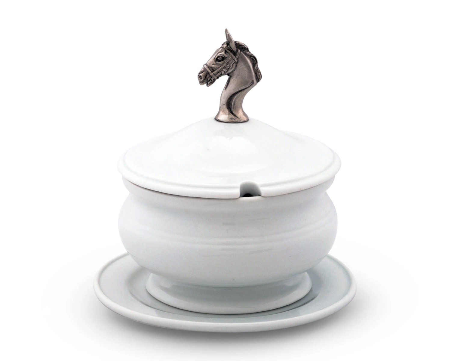 Vagabond House Horse Head Porcelain Lidded Bowl 2 Vagabond House Horse Head Porcelain Lidded Bowl