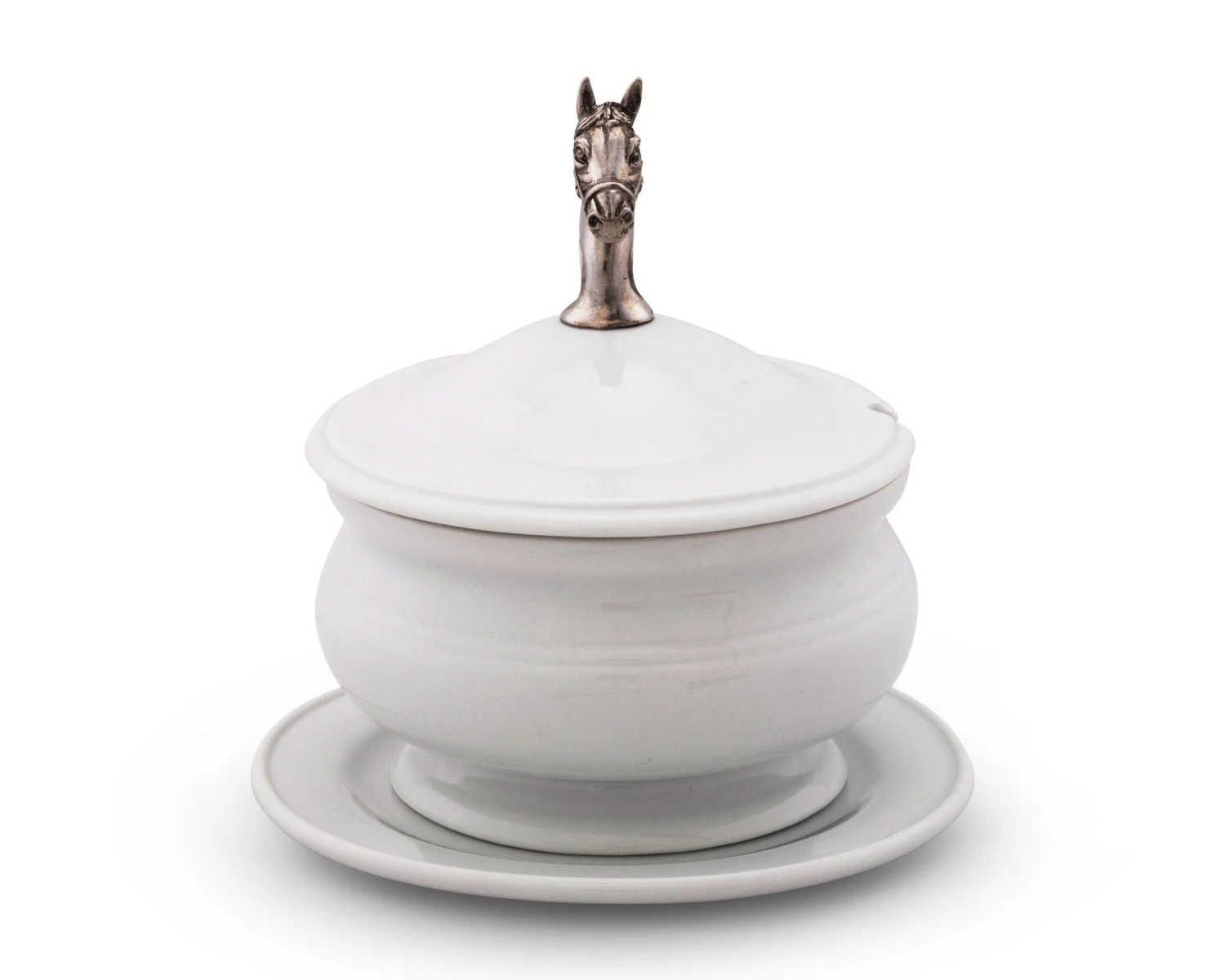 Vagabond House Horse Head Porcelain Lidded Bowl 3 Vagabond House Horse Head Porcelain Lidded Bowl