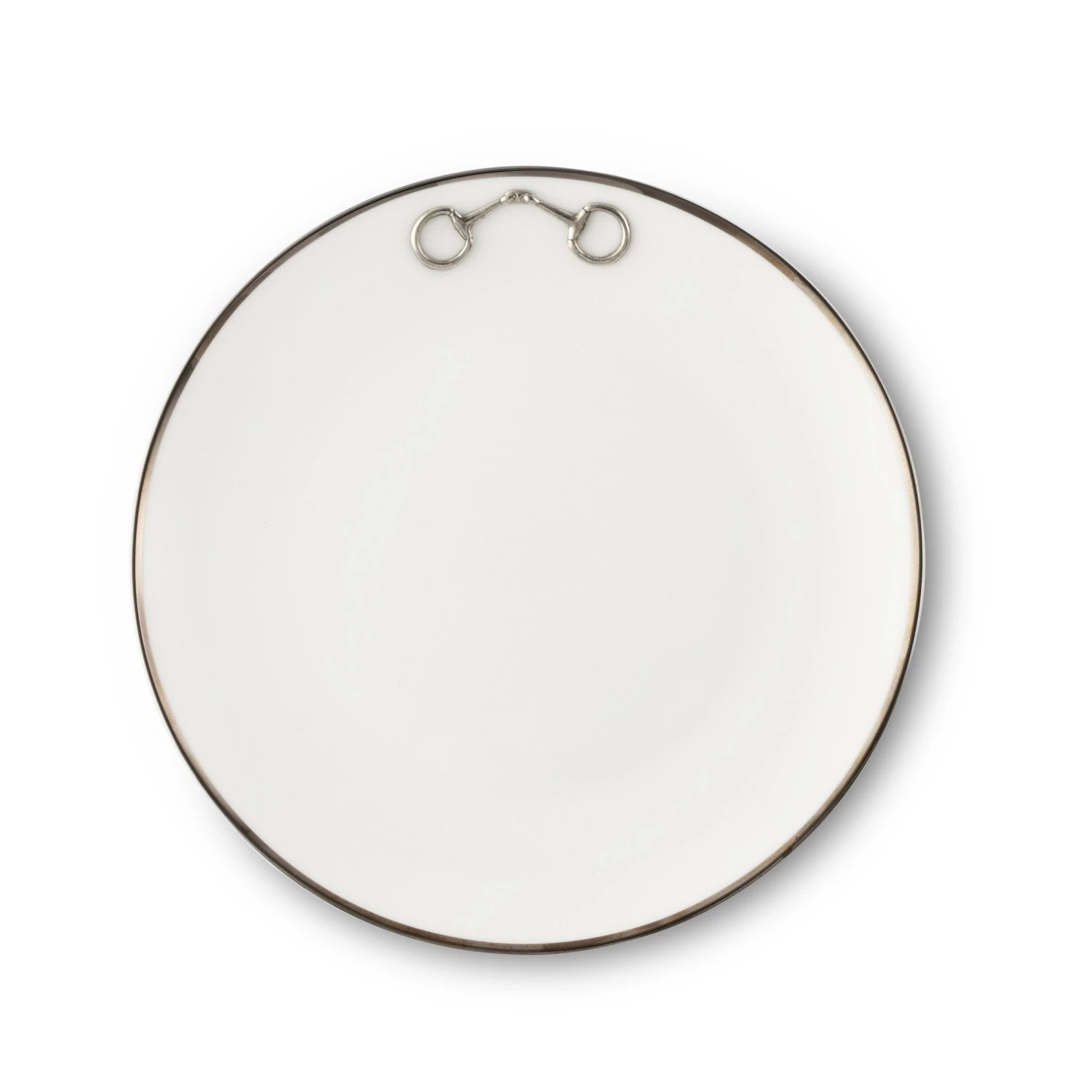Vagabond House Dinnerware Pewter Bit Bone China Round Salad / Dessert Plate Platinum Rim 1 Vagabond House Dinnerware Pewter Bit Bone China Round Salad / Dessert Plate Platinum Rim