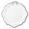 Vagabond House Pewter Bit Bone China Scallop Charger Plate Platinum Rim Dinnerware
