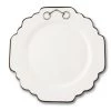 Vagabond House Pewter Bit Bone China Scallop Dinner Plate Platinum Rim Dinnerware