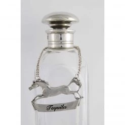 Vagabond House Equestrian Pewter Galloping Steed Decanter Tags