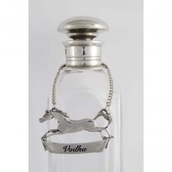 Vagabond House Equestrian Pewter Galloping Steed Decanter Tags