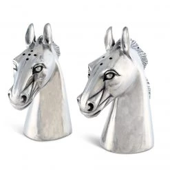 Vagabond House Pewter Horse Head Salt & Pepper Set Equestrian