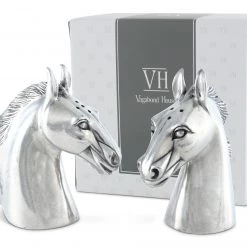 Vagabond House Pewter Horse Head Salt & Pepper Set Equestrian