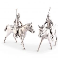 Vagabond House Pewter Polo Player Salt & Pepper Set Equestrian