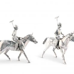 Vagabond House Pewter Polo Player Salt & Pepper Set Equestrian