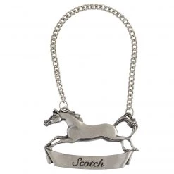 Vagabond House Equestrian Pewter Galloping Steed Decanter Tags