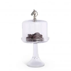Vagabond House Equestrian Horse Glass Covered Cake / Dessert Stand