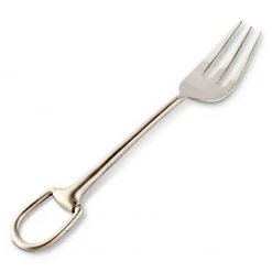 Vagabond House Stirrup Server Fork - Stainless Steel Matte Silver Equestrian