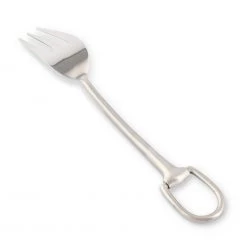 Vagabond House Stirrup Server Fork - Stainless Steel Matte Silver Equestrian