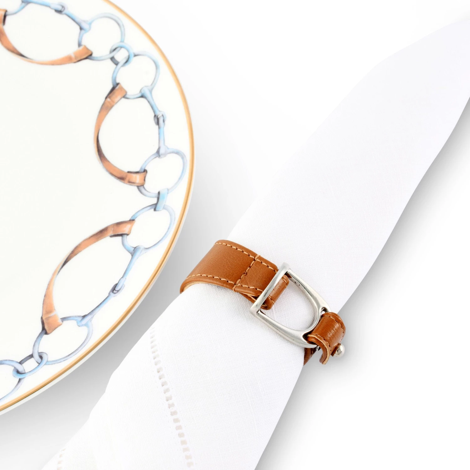 Vagabond House Equestrian Stirrup Vegan Leather Napkin Ring 1 Vagabond House Equestrian Stirrup Vegan Leather Napkin Ring