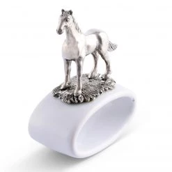 Vagabond House Thoroughbred Stoneware Napkin Ring Equestrian