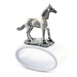 Vagabond House Thoroughbred Stoneware Napkin Ring Equestrian
