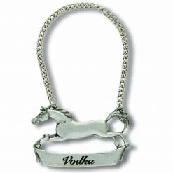Vagabond House Equestrian Pewter Galloping Steed Decanter Tags